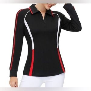 Jack Smith Black & Red Quarter-Zip Moisture Wicking Golf Pullover. Size XL.